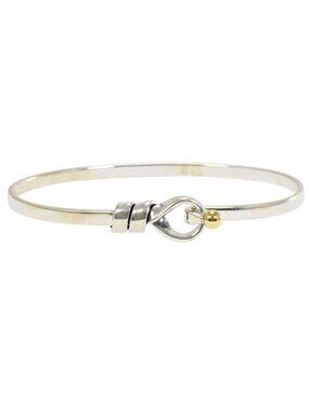 Tiffany & Co Love Knot 18k Yellow Gold 925 Sterling Silver Bangle Bracelet
